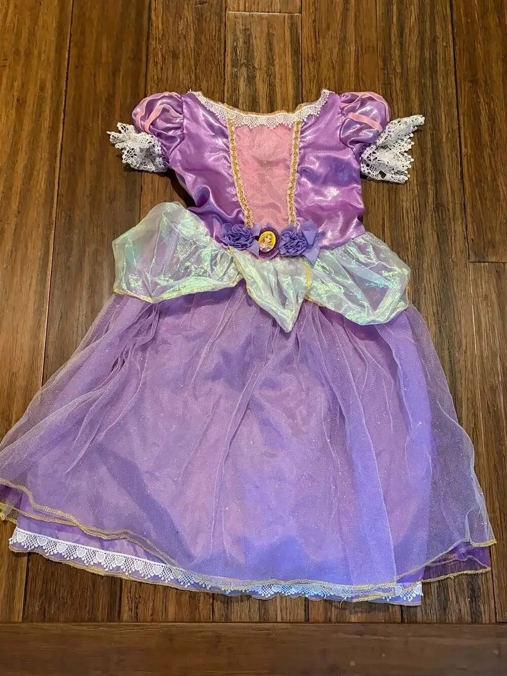 Disney Princess Rapunzel Tangled Halloween Costume Dress Girls Size S 4-6
